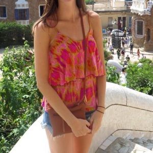 Pink tie dye tank top